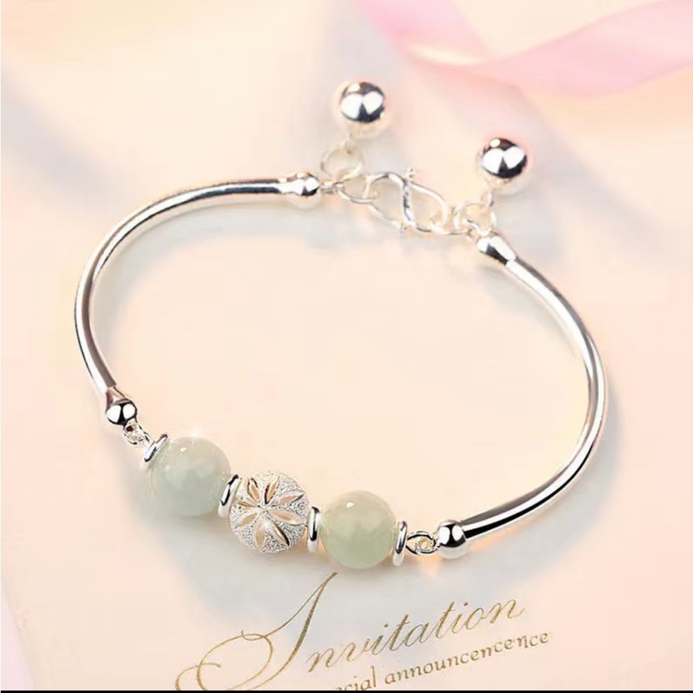 1pcs Silver Beaded Bracelet